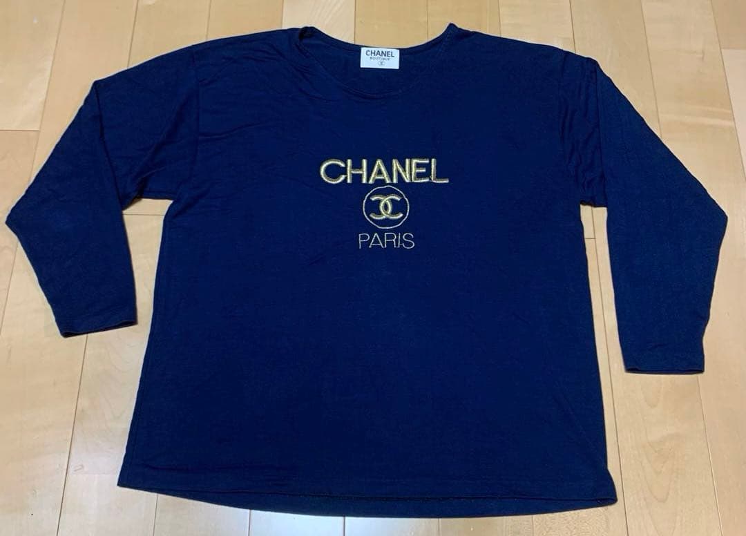 90s CHANEL シャネル ロンT ロゴ