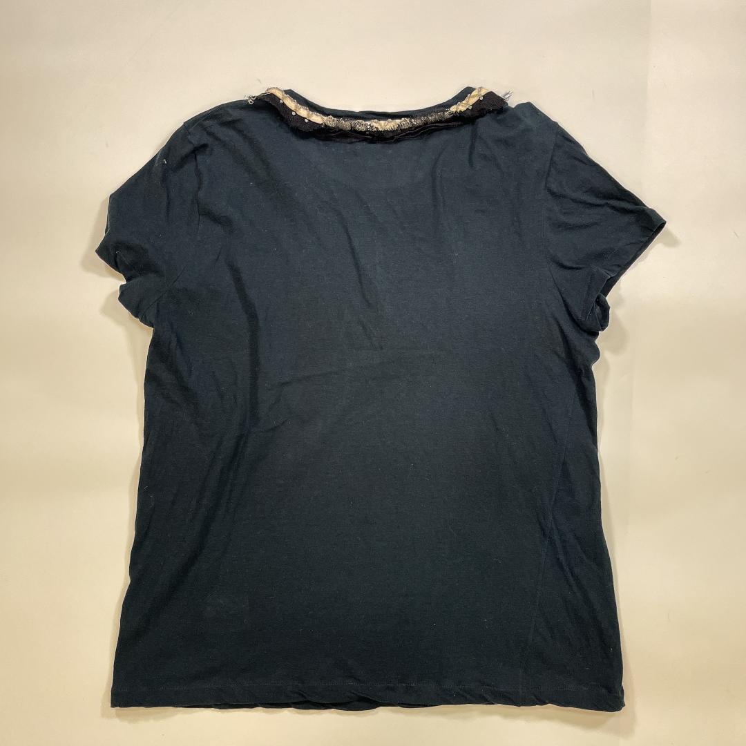CHANEL 半袖 カットソー チェーン装飾 Ｔシャツ 黒 シャネル