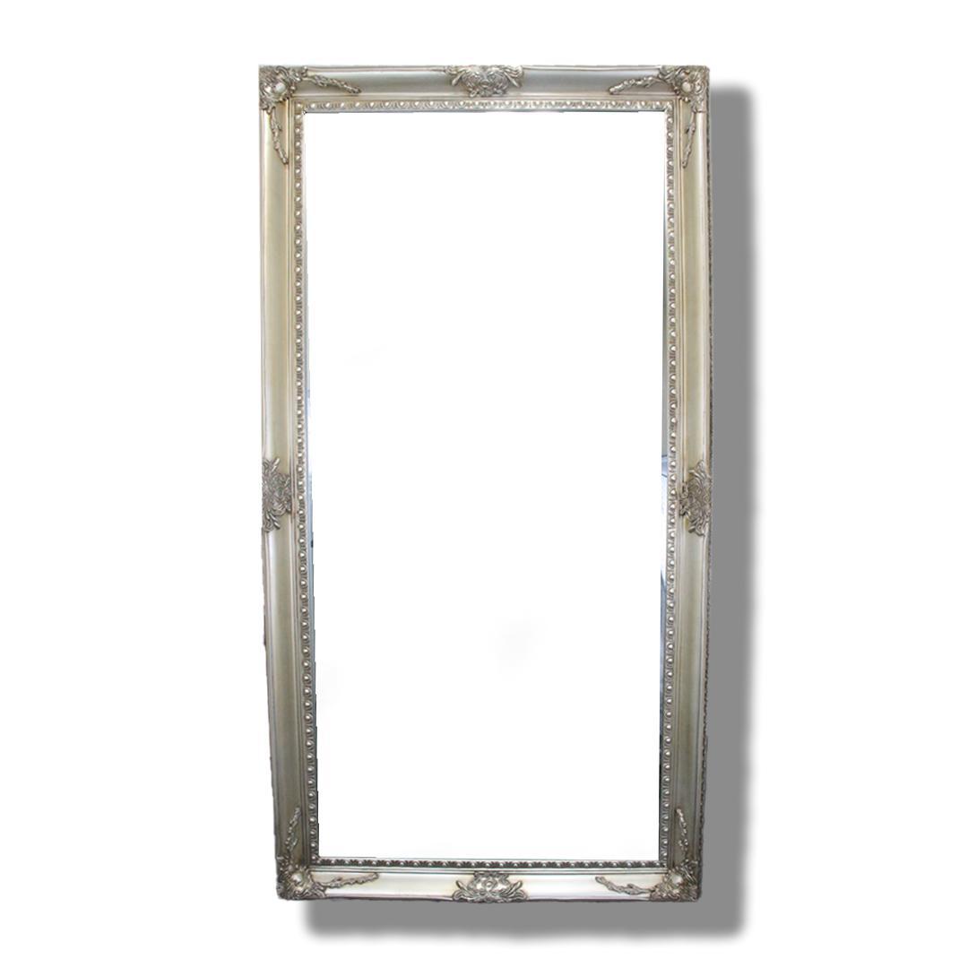 アンティーク調ミラー 全身鏡 姿見 鏡 大型 シルバー スタンド型 自立式