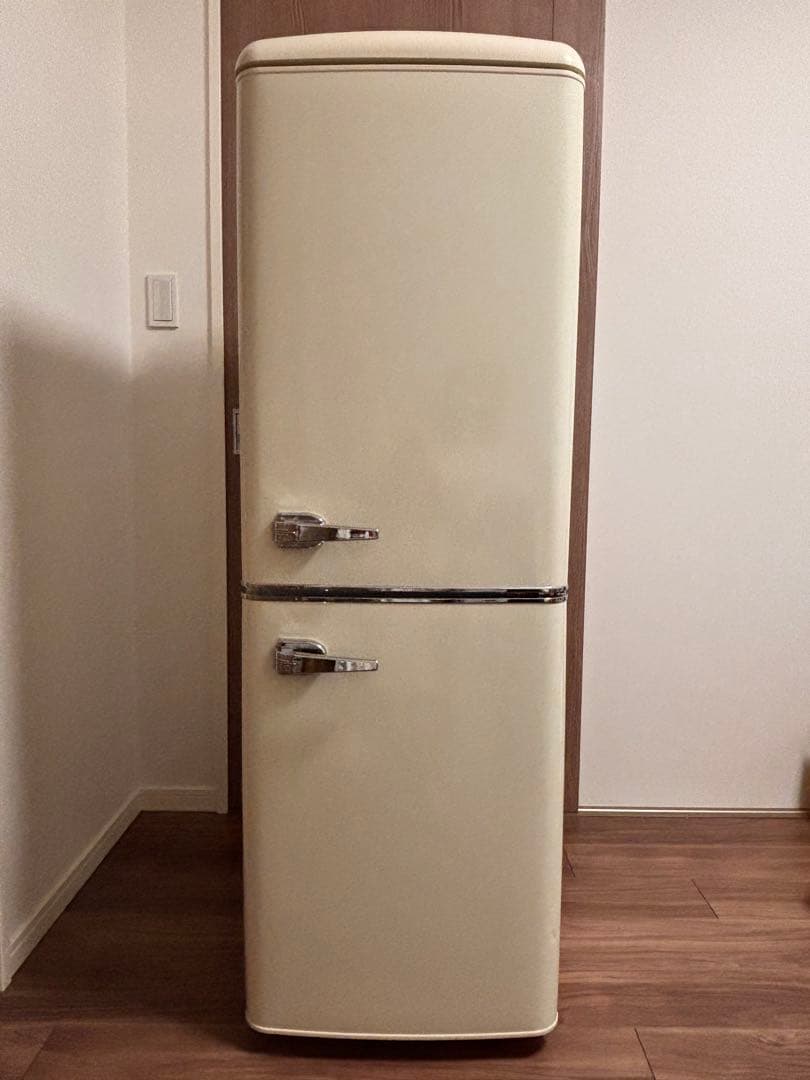 冷蔵庫 レトロ 冷凍冷蔵庫 130L オフホワイト