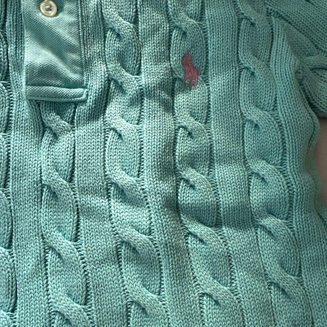 ラルフローレン　 ケーブルニット M ミントグリーン