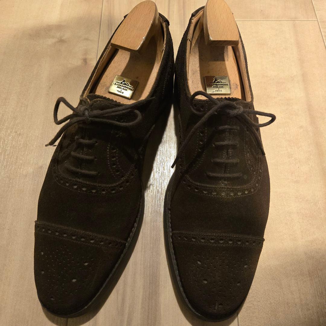 【6 1/2 E】<クロケット&ジョーンズ>スウェード ドレスシューズ