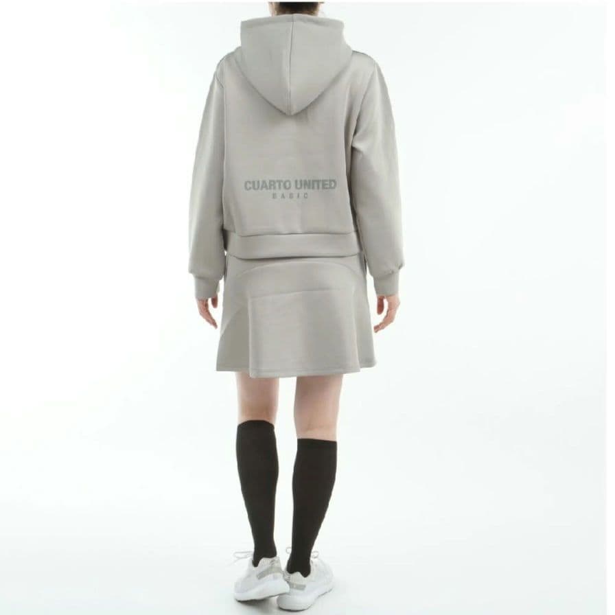 極美品 cuarto united フード付ナンバリングパーカー スカートセット