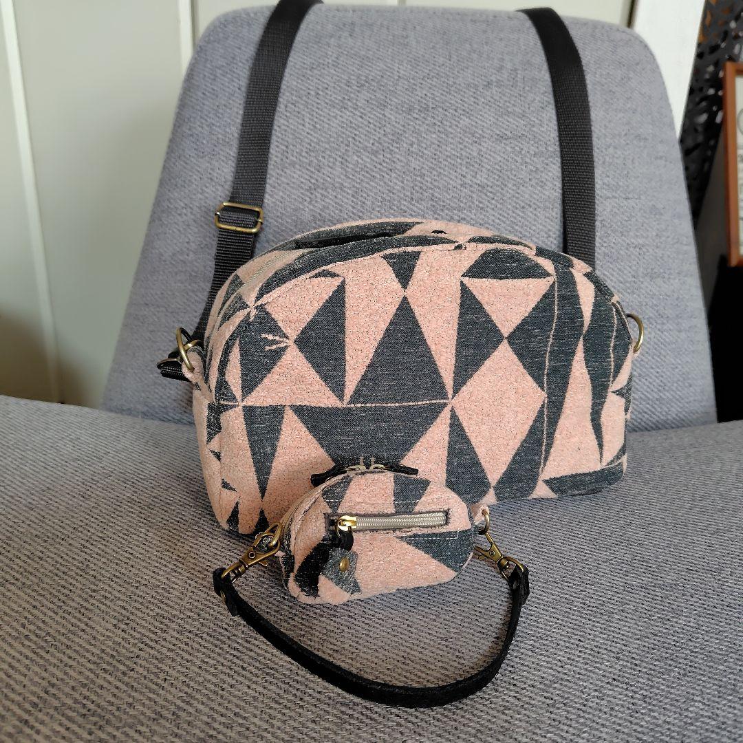 ミナペルホネン両開きカードが入るショルダーバックハンドメイド