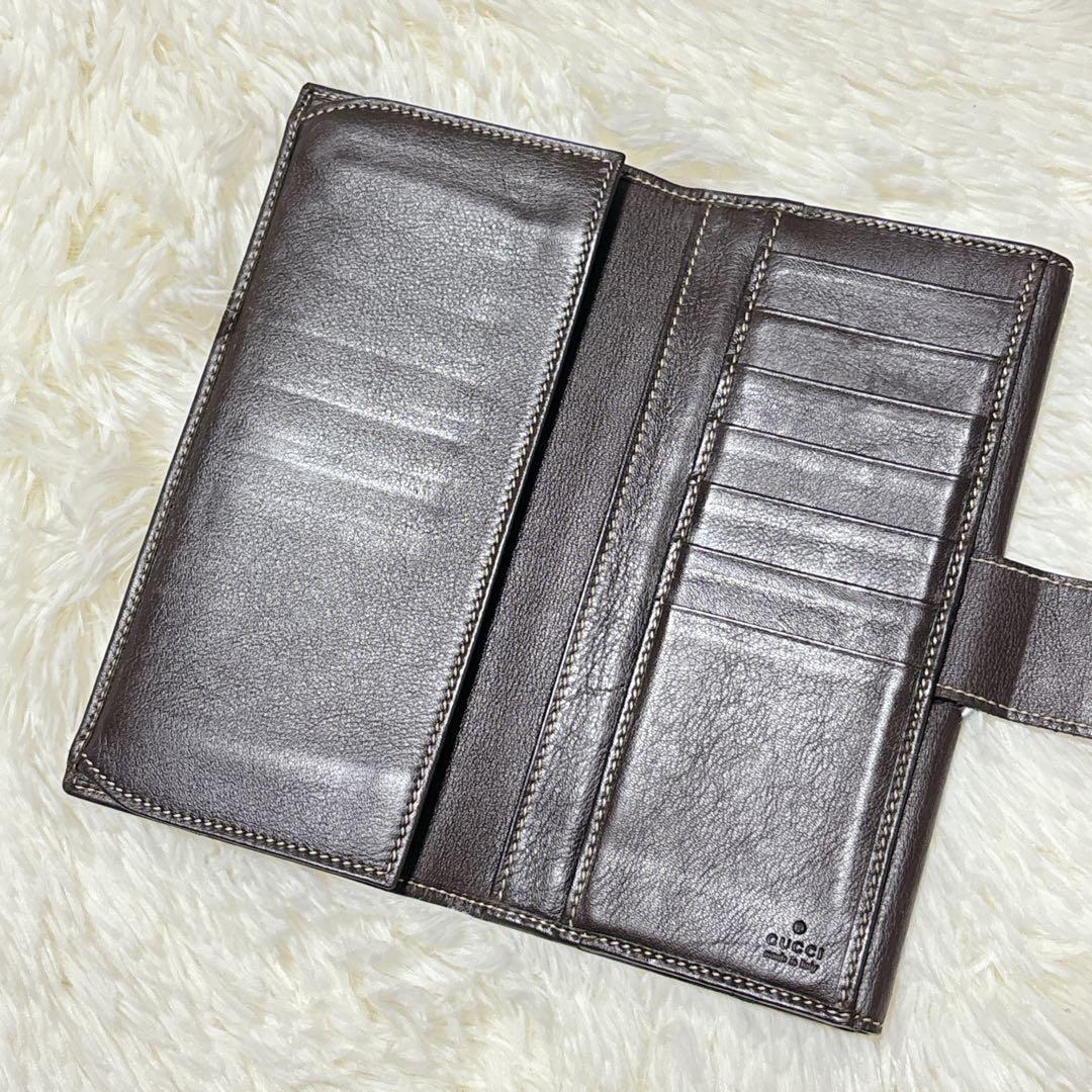 GUCCI GGキャンバス ラブリーハート 長財布 濃茶