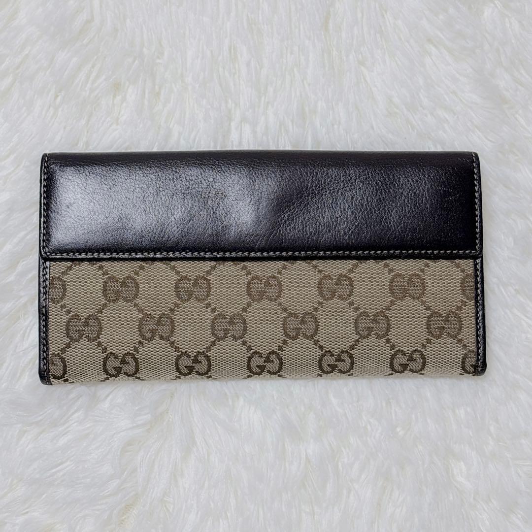 GUCCI GGキャンバス ラブリーハート 長財布 濃茶
