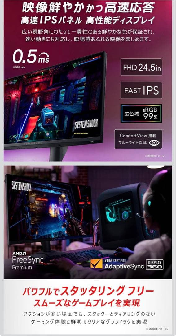 Dell AW2523HF 24.5インチ Alienware 360hz