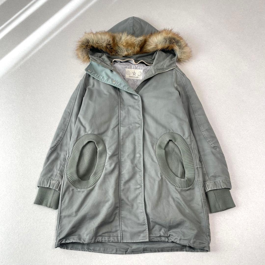 ツモリチサト 中綿キルティングライナー付き モッズコート