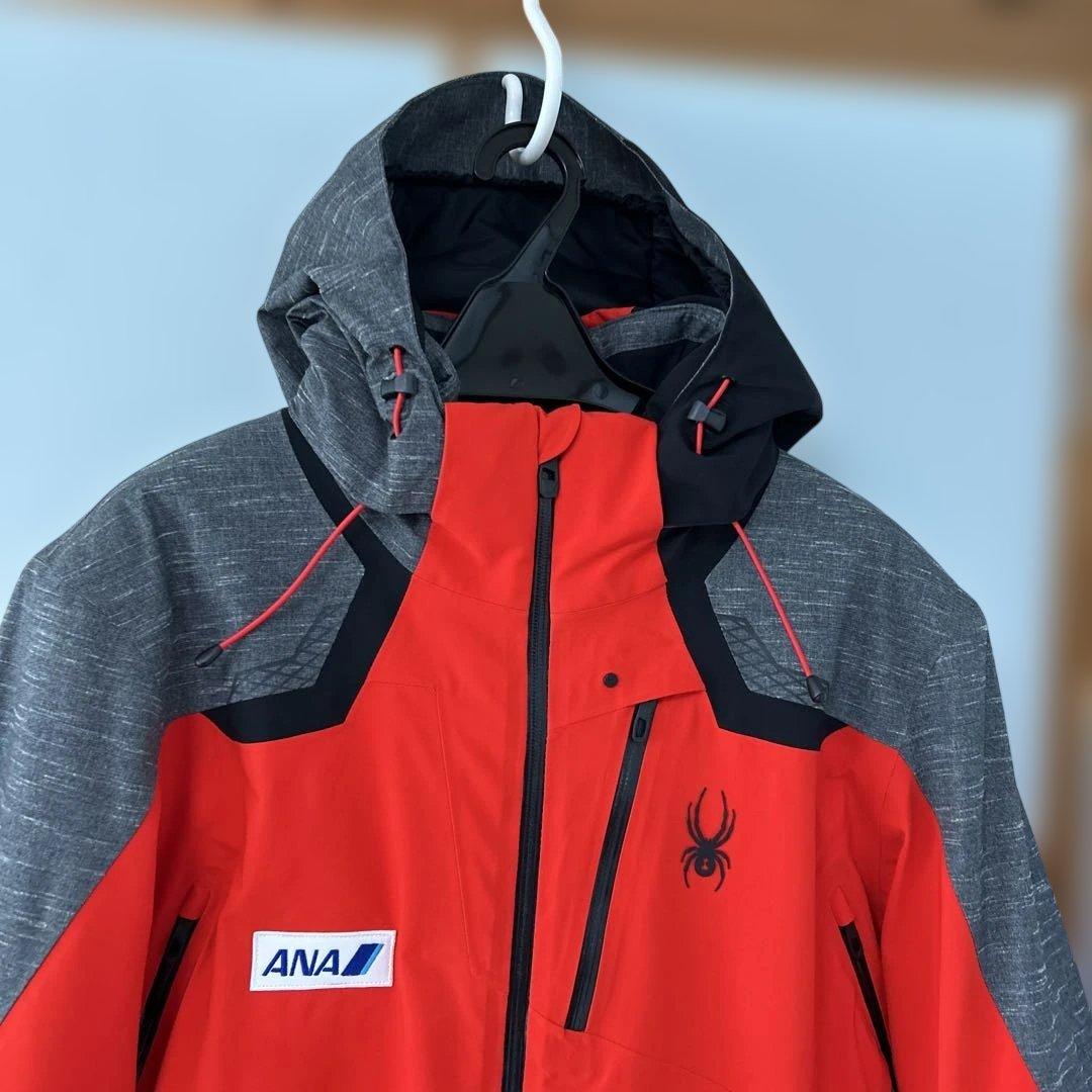 SPYDER フード付きジャケット 赤/グレー