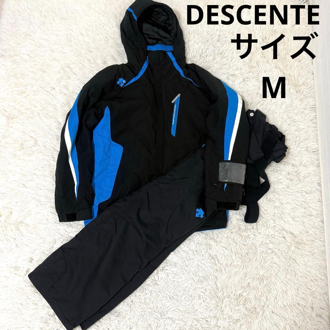 DESCENTE デサント スキーウェアセット サイズ M 人気 黒 青 上下