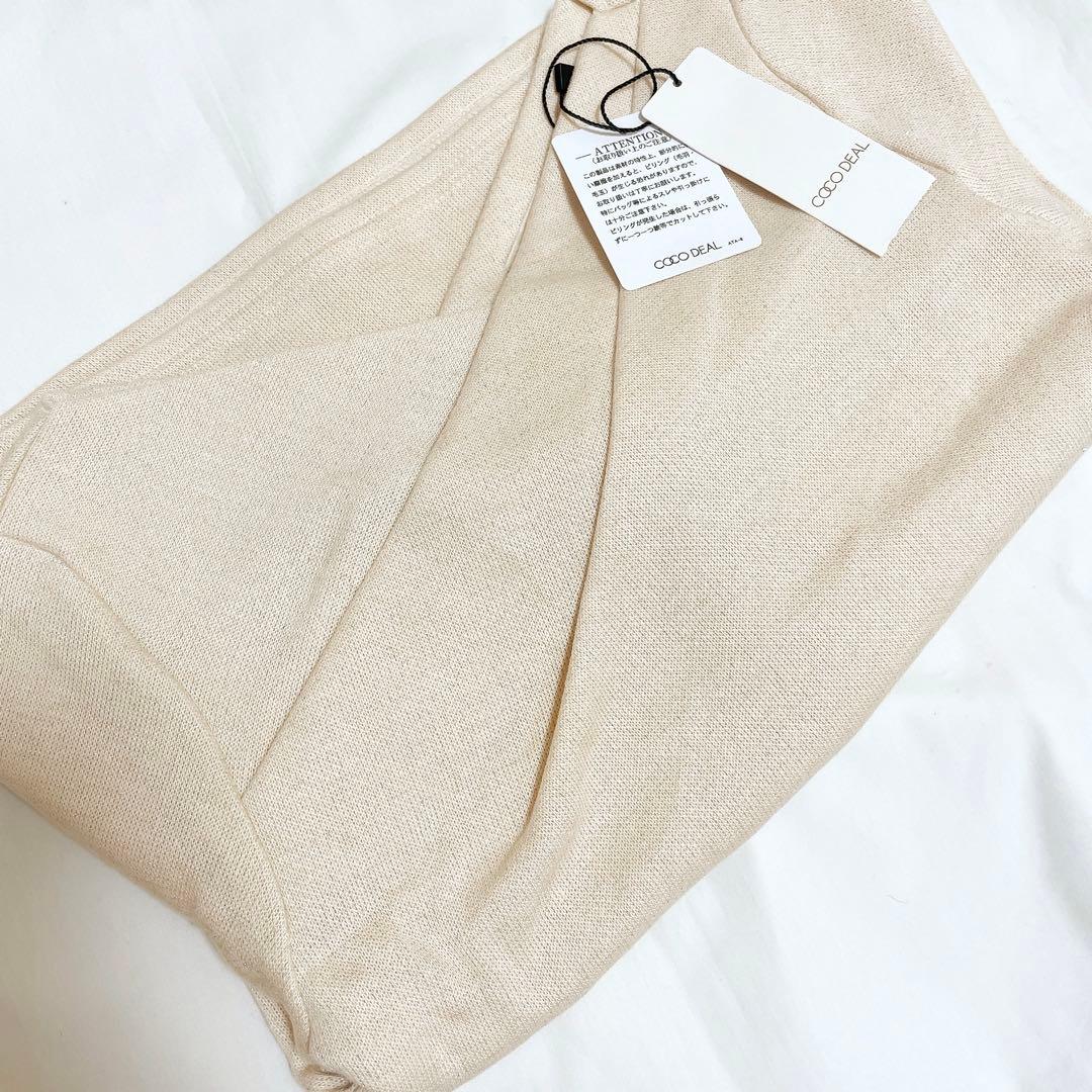 即完売レア☆新品COCODEAL アシメネックオフショルダーカットソー ベージュ