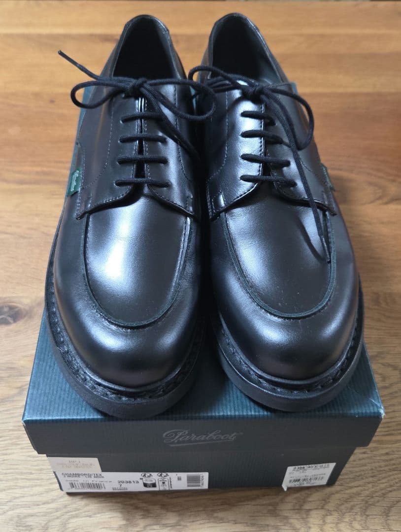 新品・未使用【パラブーツ】　シャンボード　ブラック　サイズ7　26㎝
