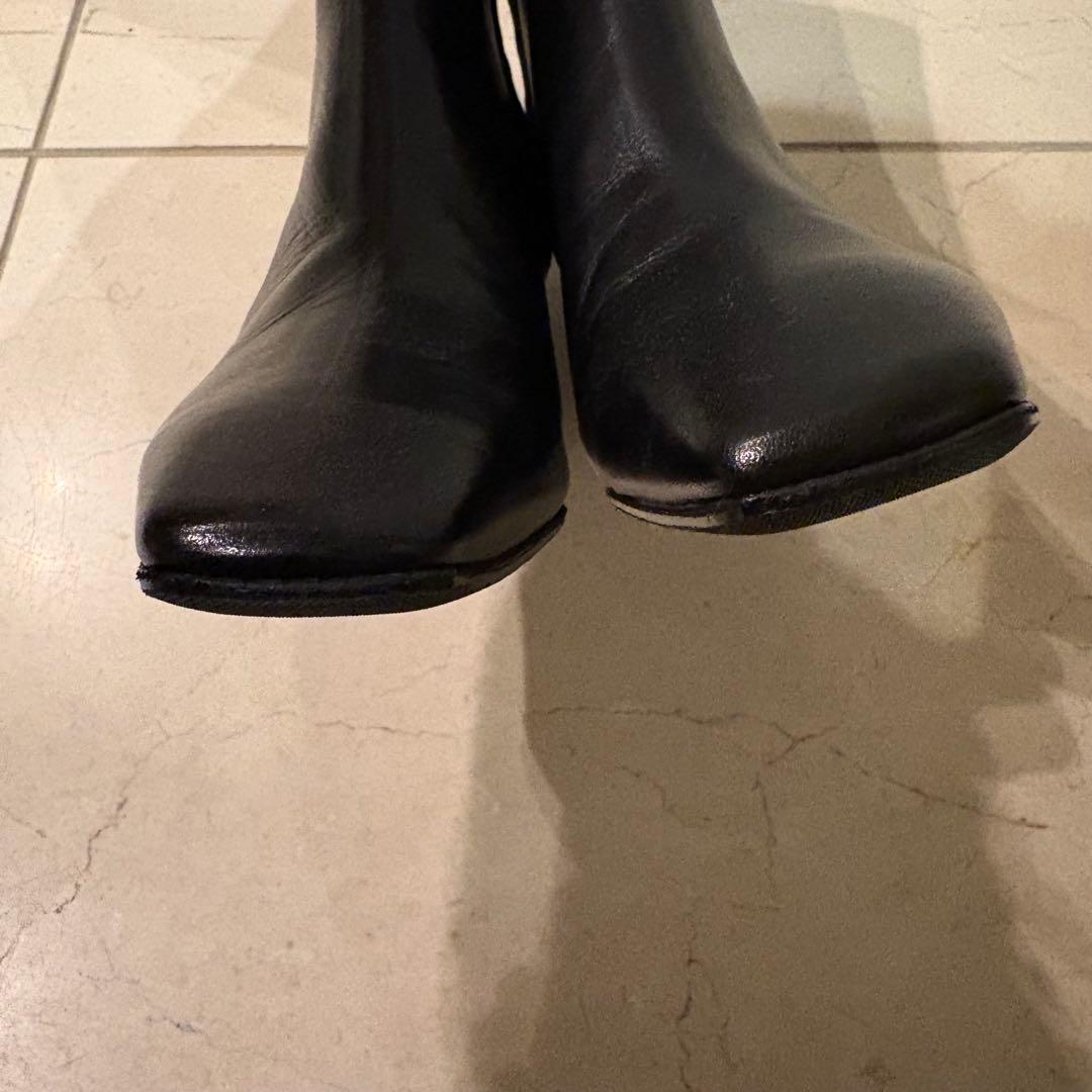 [新品未使用]ファビオルスコーニ　 ブーツ　ブラック　スクエアトゥ　23cm