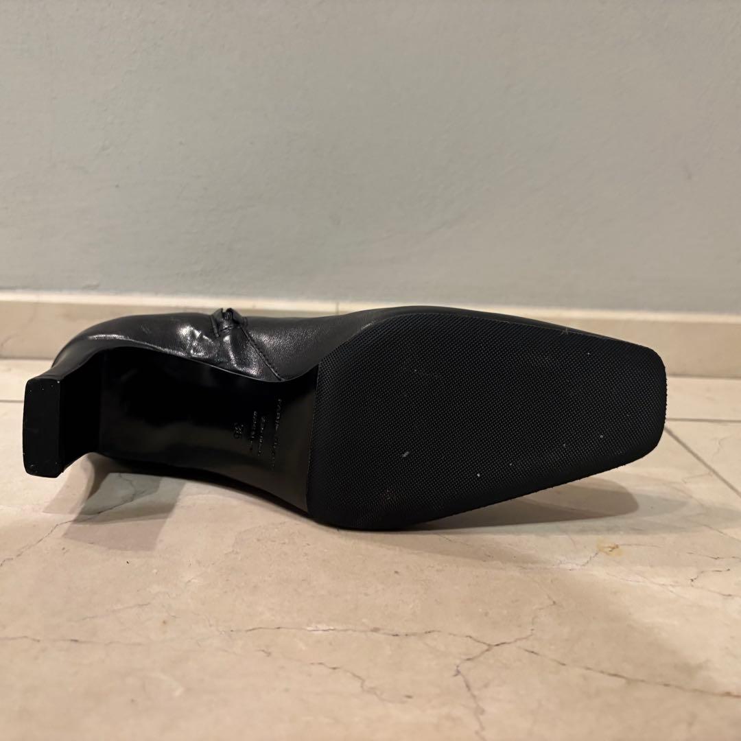 [新品未使用]ファビオルスコーニ　 ブーツ　ブラック　スクエアトゥ　23cm