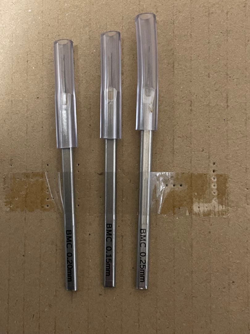 BMCタガネ 3本セット 0.15mm, 0.20mm, 0.25mm 未使用品