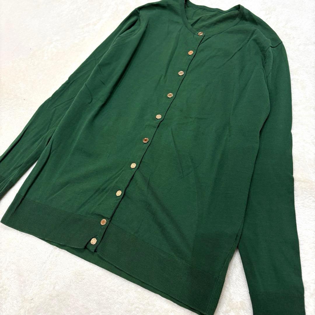 未使用級ミューズドゥーズィエムクラスFFカーディガン金ボタングリーンクルーネック