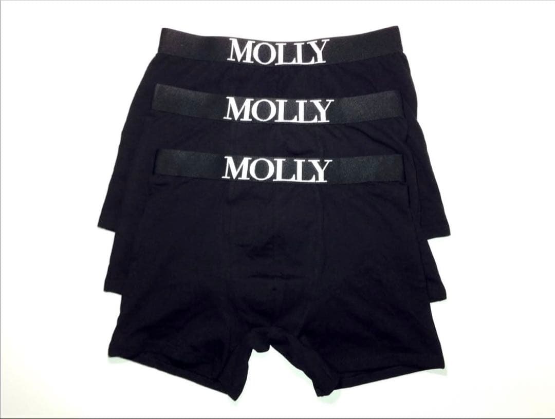 MOLLY ブラック ボクサーパンツ 3枚セット M