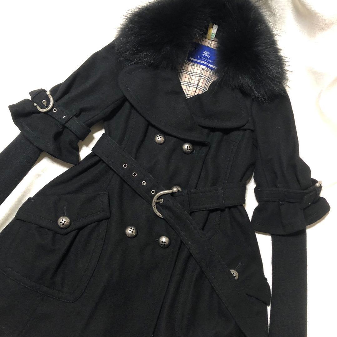 【希少】Burberry Blue label/ウールコート/38