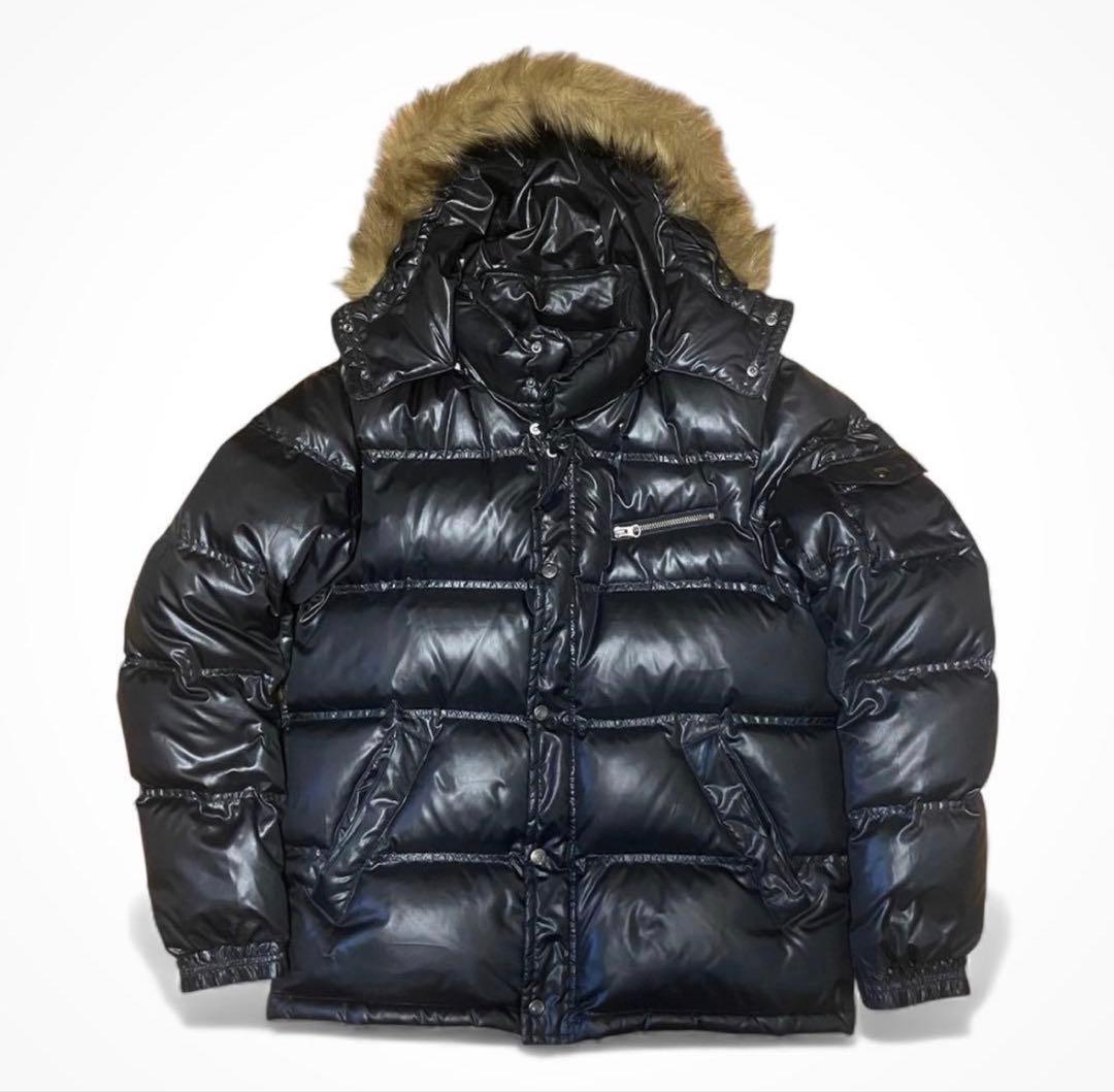 Y2K 00's平成 archive ファー付きダウンジャケット 光沢 ギャル男