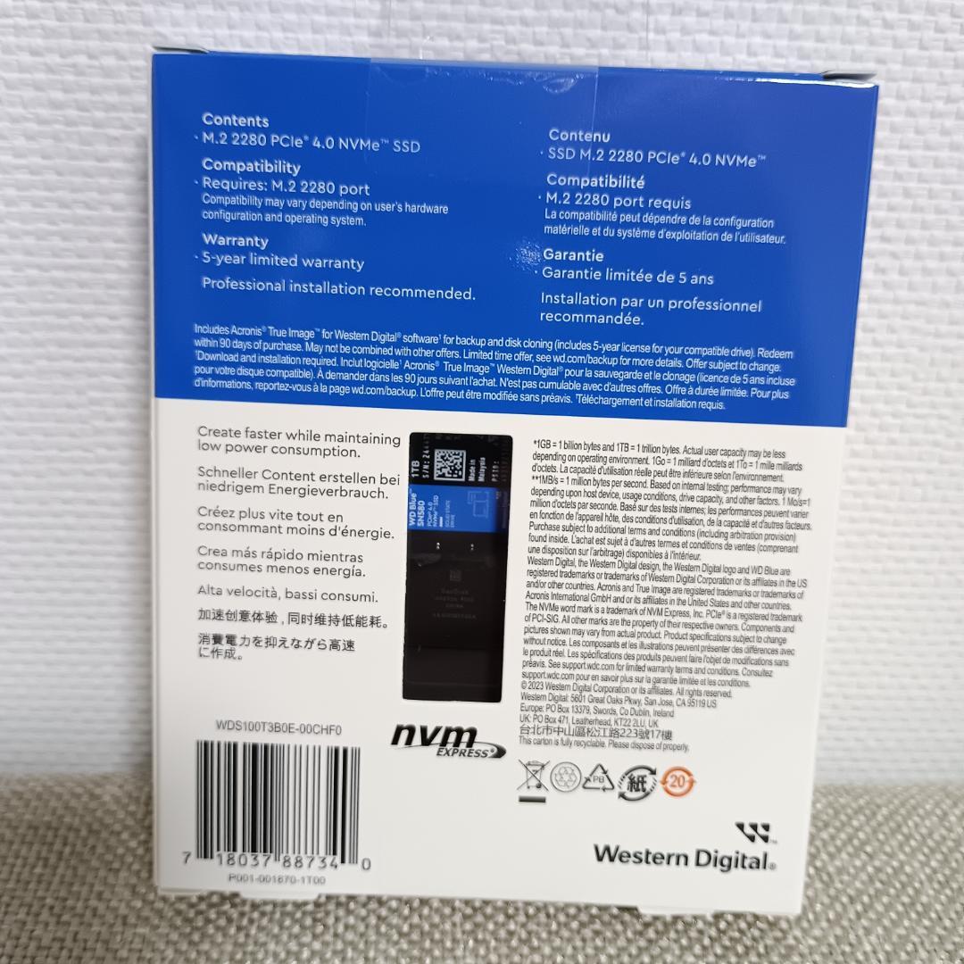 【新品】WD Blue SN580 1TB NVMe SSD