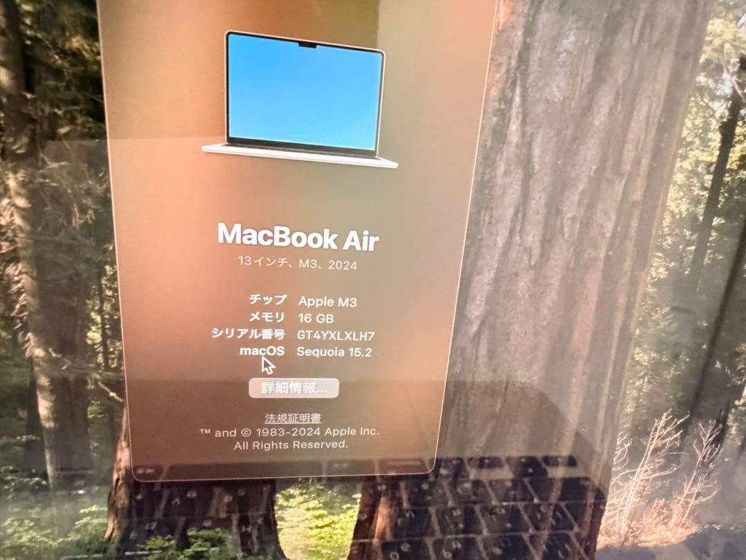 MacBookAirM3 13inスターライト16GB 512GB 100%充3
