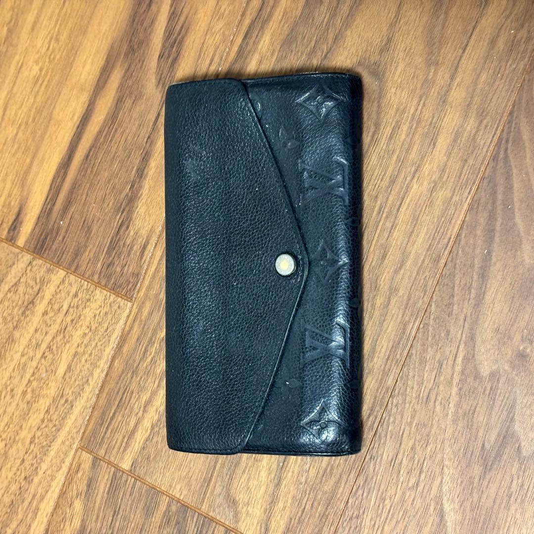 Louis Vuitton ブラックレザー 長財布