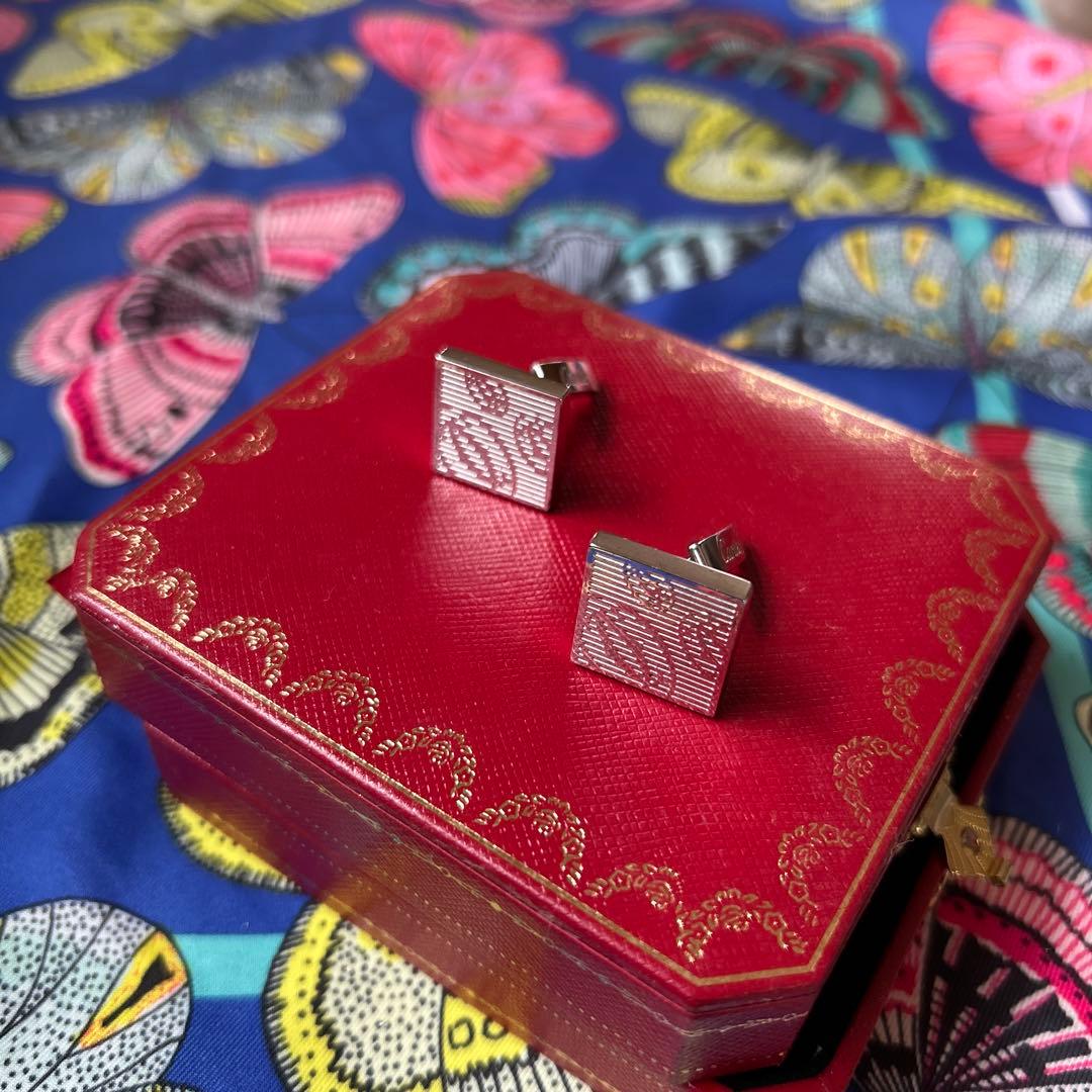 Cartier 幾何学模様 カフリンクス 専用ケース付き
