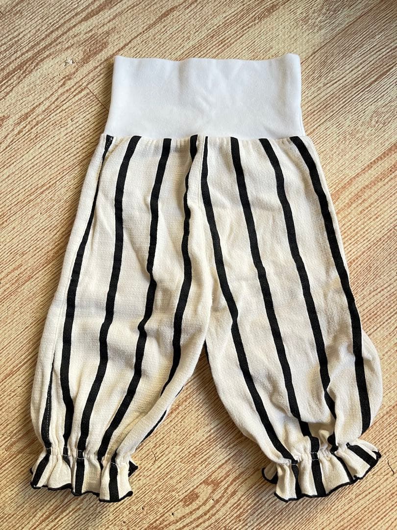 マールマール ナイトウェア オフホワイトストライプ パジャマセット70〜80cm