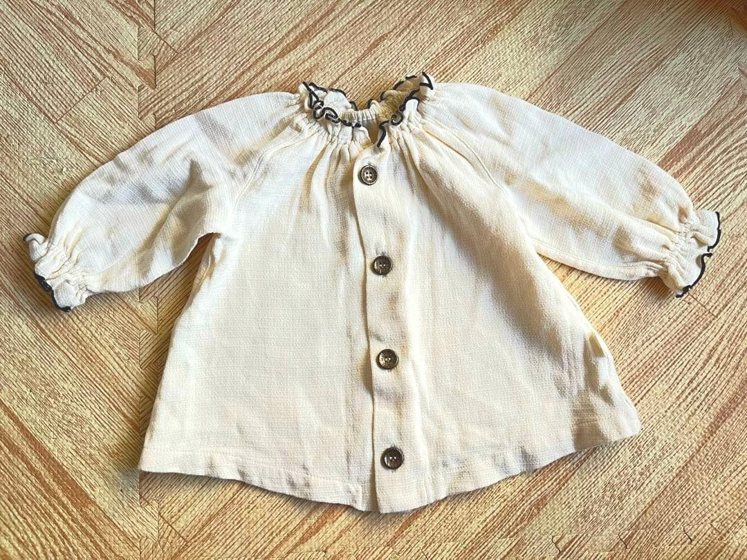 マールマール ナイトウェア オフホワイトストライプ パジャマセット70〜80cm