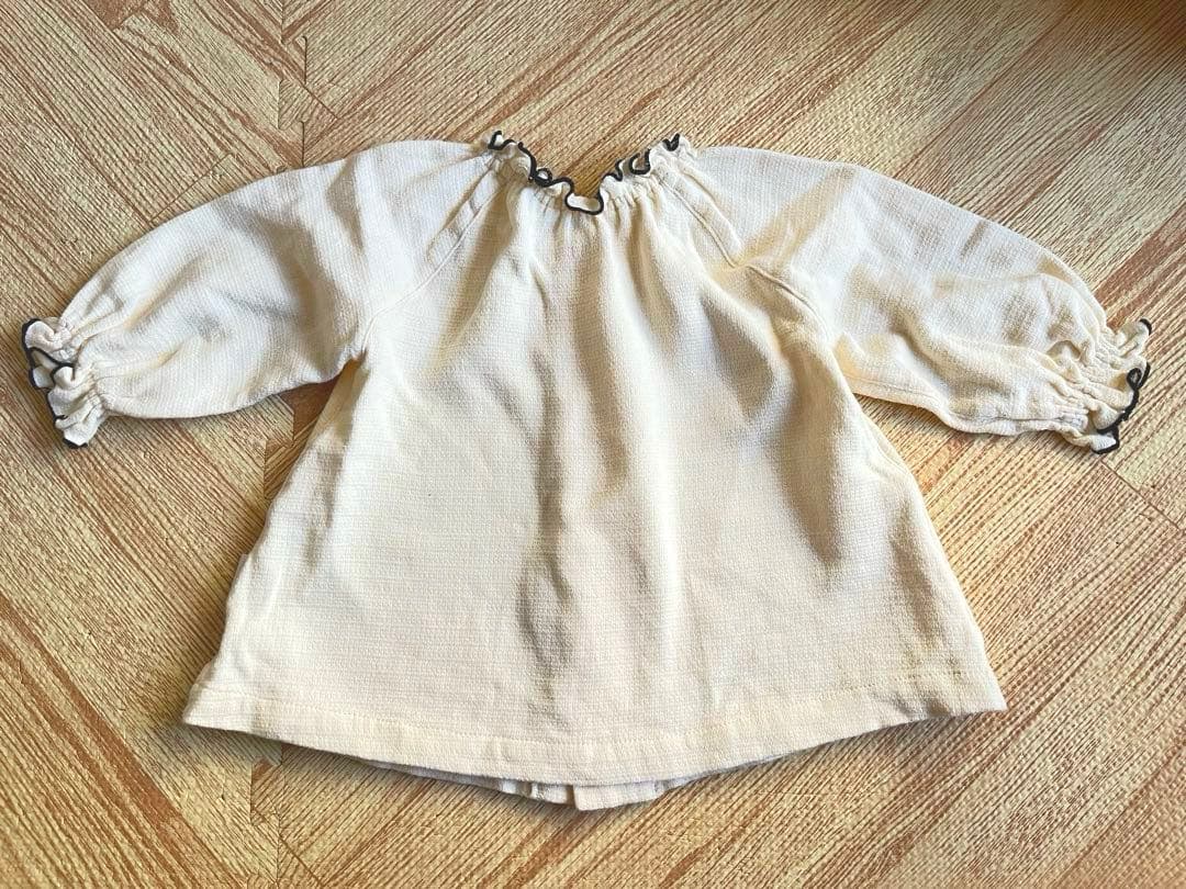 マールマール ナイトウェア オフホワイトストライプ パジャマセット70〜80cm