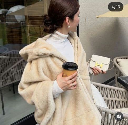 teddy poncho/maison de Dolce.メゾンドドルチェ