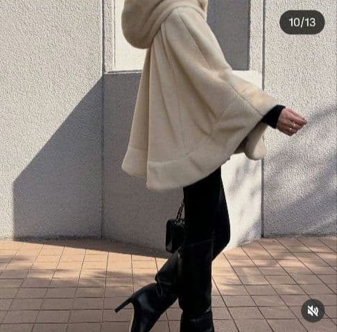 teddy poncho/maison de Dolce.メゾンドドルチェ