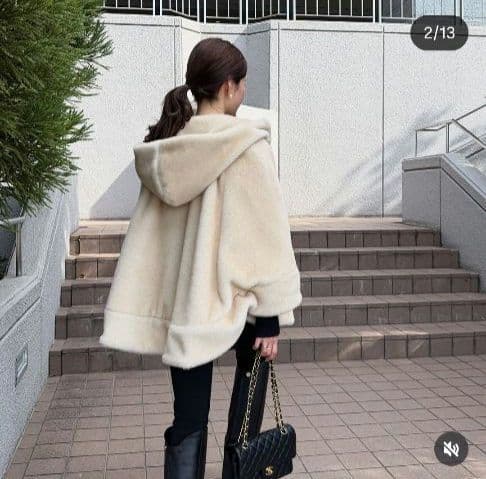 teddy poncho/maison de Dolce.メゾンドドルチェ