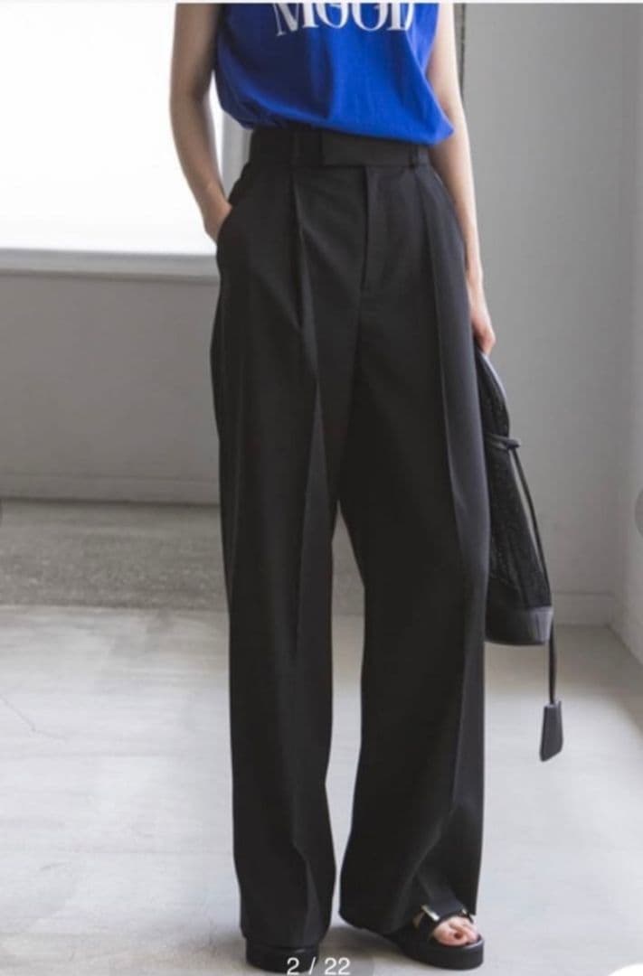 Noble エステルツイルストレッチスラックスパンツ