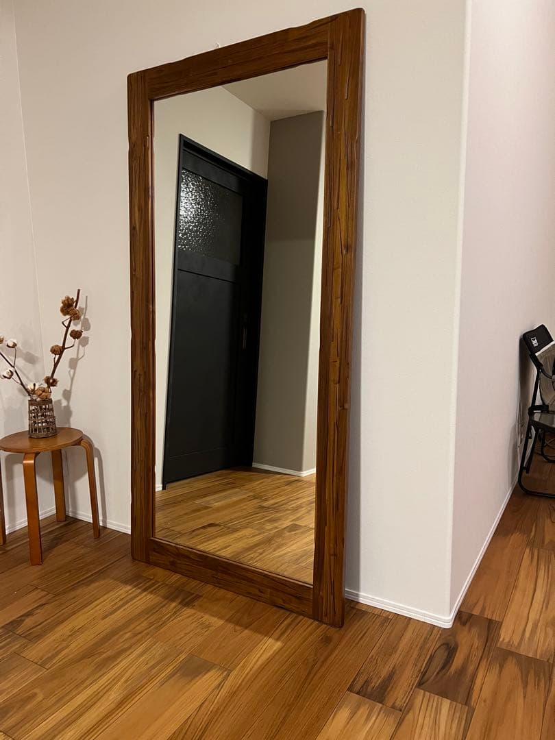 チーク無垢木ミラー