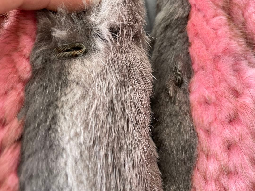 極美品 Mila Schon ラビット×ミンク ファージャケット ピンク袖口