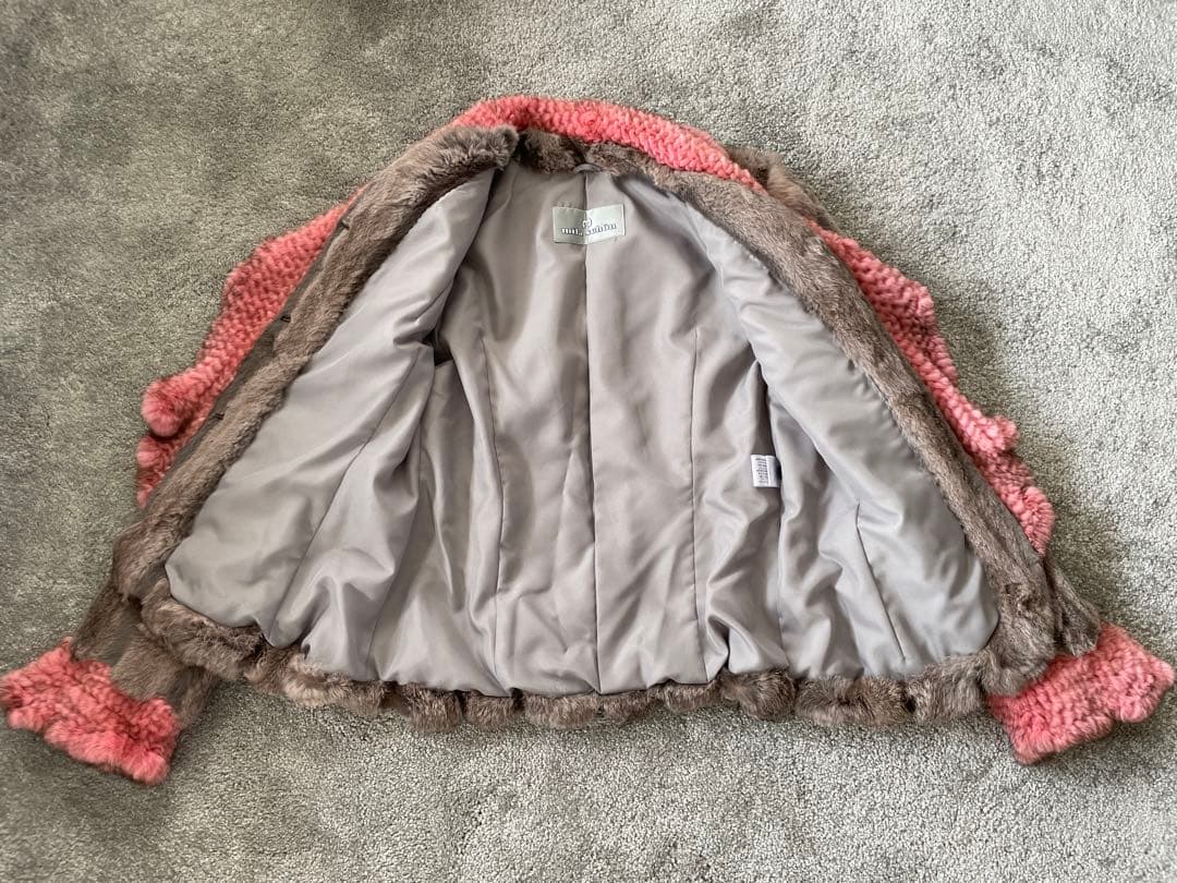 極美品 Mila Schon ラビット×ミンク ファージャケット ピンク袖口