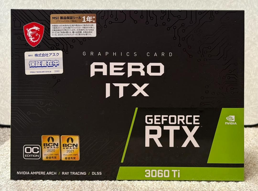 グラフィックボード・グラボ・ビデオカード MSI AERO ITX GeForce RTX 3060 Ti