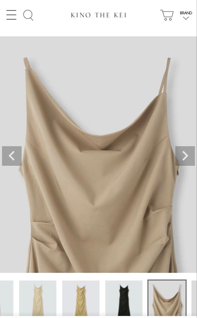 アシンメトリー ドレープ キャミ ワンピース 【KINO THE KEI】