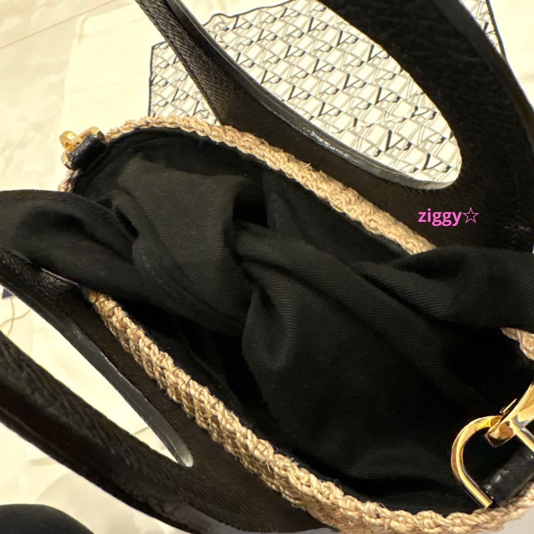 ヴィオラドーロ　かごバッグ　ショルダー　アバカ　牛革　2way