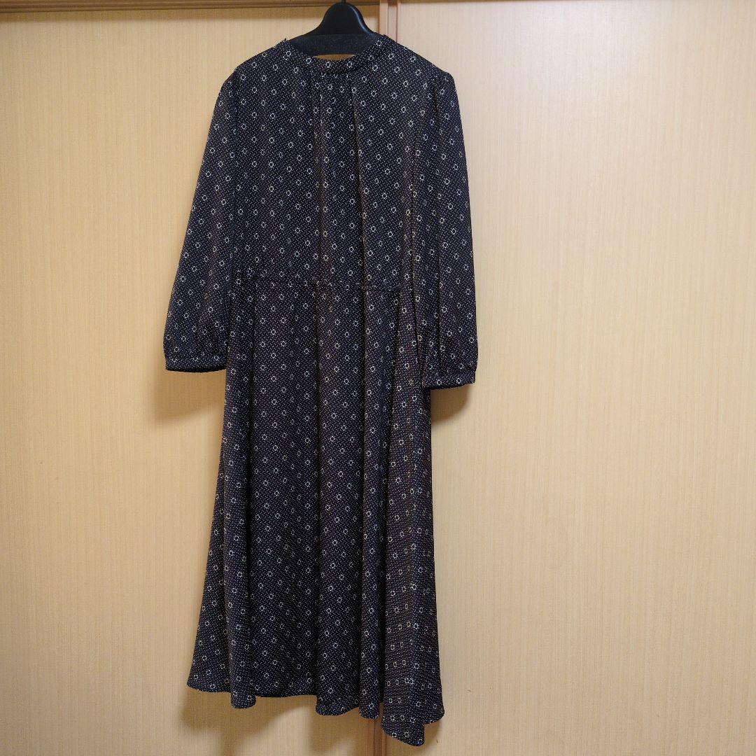 リフレクト ダイヤモンドパターン 長袖ワンピース