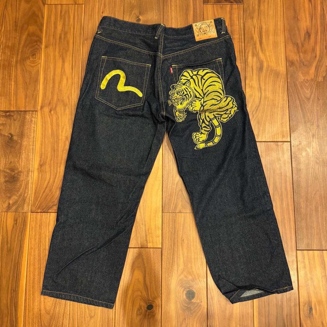 エビスジーンズ EVISU 40インチ インディゴ デニム 金虎刺繍 ほぼ未使用
