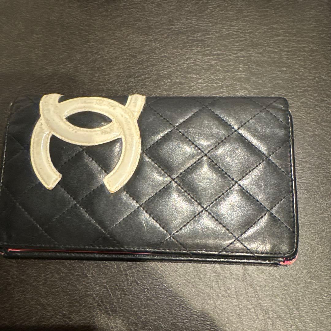 CHANEL シャネル 長財布 カンボン ラムスキン ブラック　ココマーク