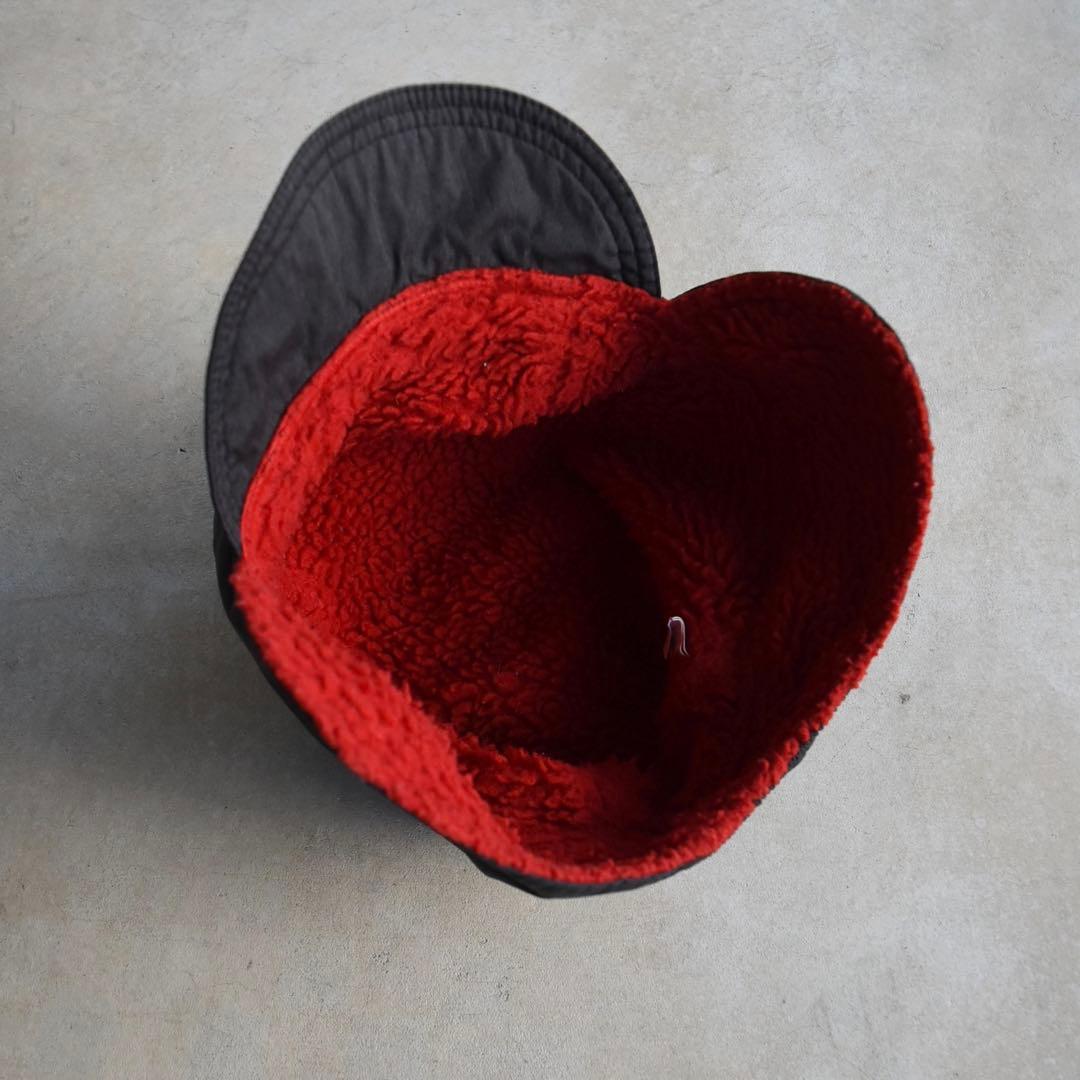 80s90s Because It's There イヤーフラップキャップ黒×赤