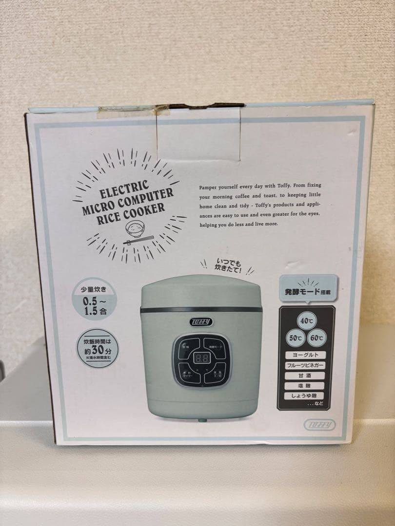 【未使用】LADONNA マイコン炊飯器 K-RC2-PA ペールアクア