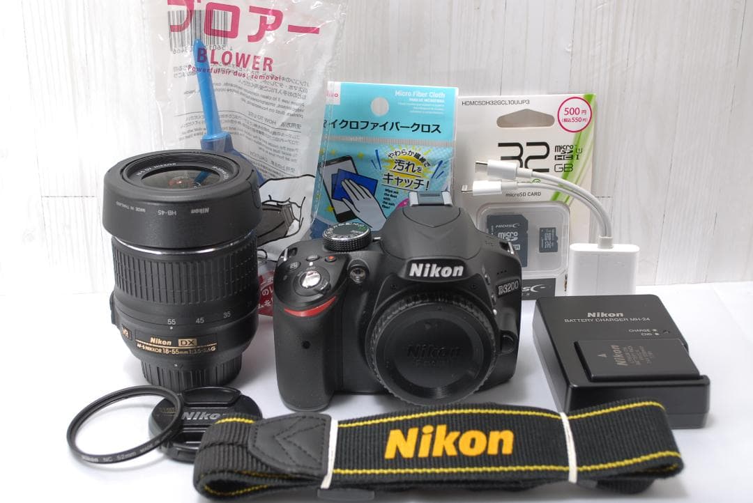 ✨元箱付き✨Nikon D3200 レンズキット 初心者 スマホ転送 一眼レフ