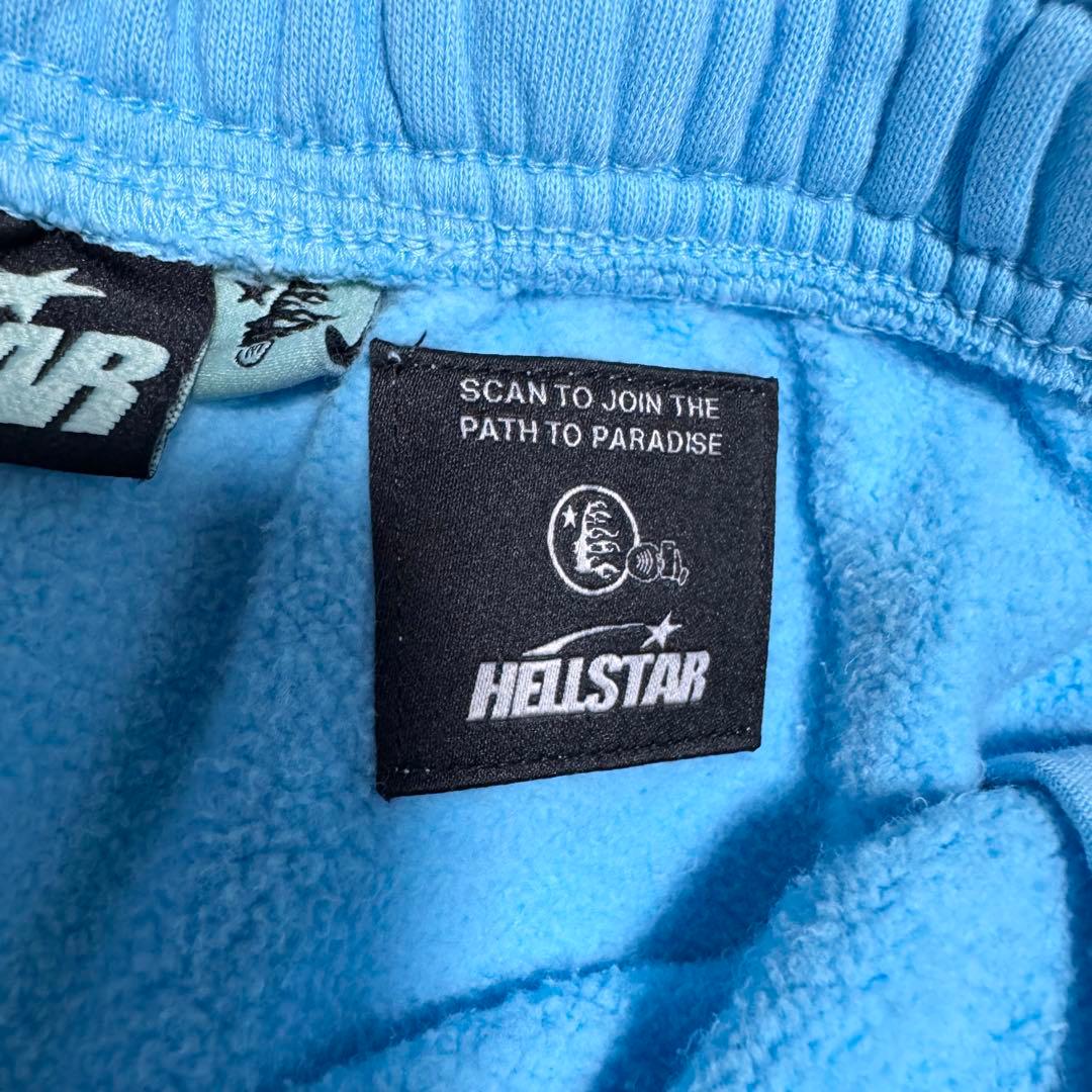 Hellstar blue FLAME shorts ヘルスター ハーフパンツ