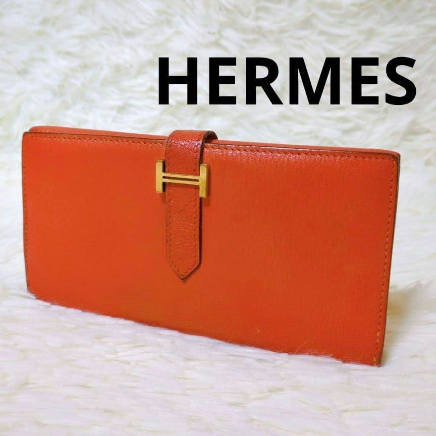 HERMES エルメス ベアン 長財布 三つ折り デュプリ ヴォーエプソン