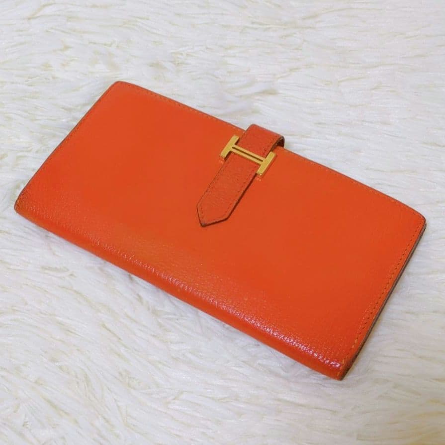 HERMES エルメス ベアン 長財布 三つ折り デュプリ ヴォーエプソン
