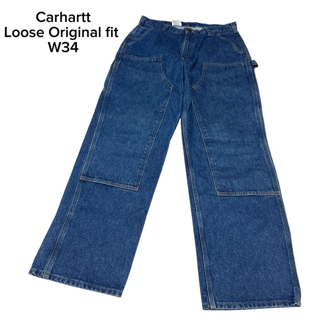 美品　Carhartt ダブルニー　ペインターパンツ　デニムパンツ　W34